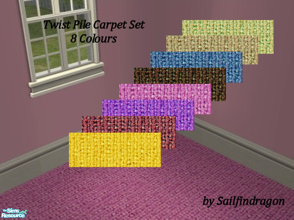 Sims 2 — Twist Pile Carpet Set by sailfindragon — Twist Pile Carpet - Set.