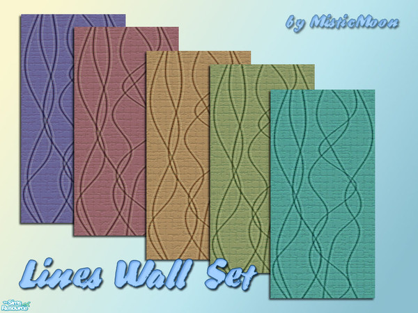 Sims 2 — Lines Wall Set by MisticMoon — You can find this walls in paint section.
