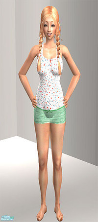 Sims 2 — Well Rounded Teen PJ Set 002 - 3 by agaliha5 — A fun set of pj tanks & shorts for teen sims using the Well