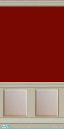 Sims 2 — Cherry Red Paint with Flat Paneling Wainscoting by jessdrakesims — Part of the \"Cherry Pie\" Paint