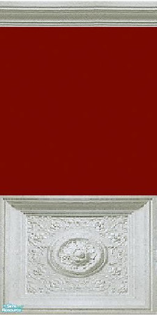 Sims 2 — Cherry Pie Paint with Detailed Wainscoting by jessdrakesims — Part of the \"Cherry Pie\" Paint set-