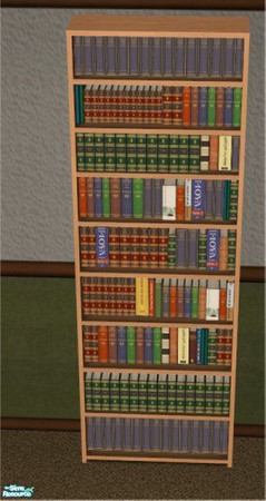 Sims 2 — Midland\'s 70\'s Sage Livingroom Set TC86 - Midlands 70s Sage  by midland_04 — Light colored bookshelf. Red Oak