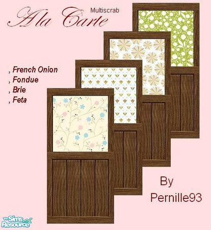 Sims 2 — Multiscrab - Ala Carte by Pernille93 — A Wall set including walls with different types of \"food\".