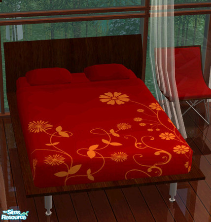 Sims 2 — Leafbedroom Dark Recolor - Bedding  by Siluetta — 
