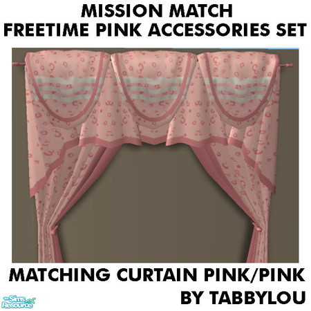 Sims 2 — TL - MM FTPink Accessories CurtainPinkPink by TabbyLou — Recolor of Colonial Style Curtain to match the FT