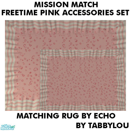 Sims 2 — TL - MM FTPink Accessories 3x4 Rug by Echo by TabbyLou — Recolor of Echo\'s 3/4 Rug (redone without shadows by