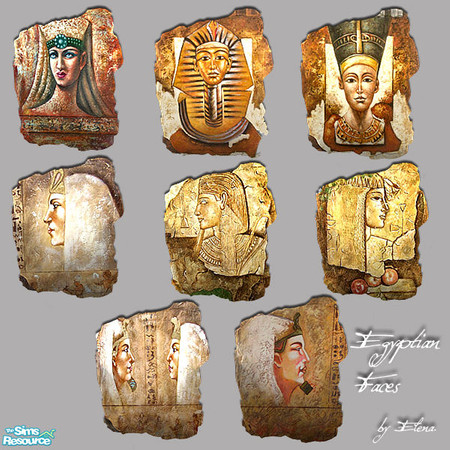 Sims 2 — Egyptian Faces by Elena. — Renown archaeologist Potter Sim discovered these high quality artifacts in one of his