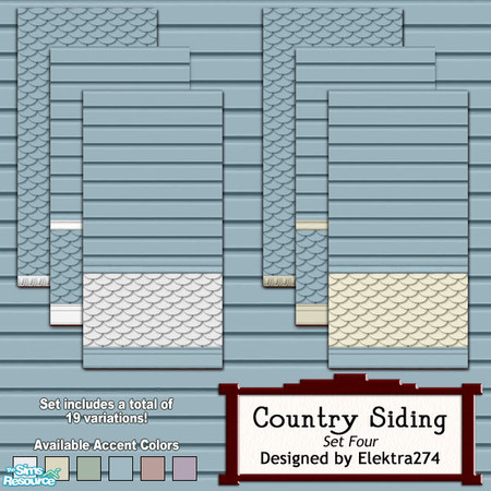 Sims 2 — Country Siding, Set 4 by elektra274 — 4 of 6 wall sets. This collection also coordinates well with Maxis\'s