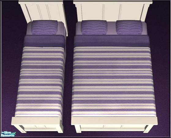 Sims 2 — More Bedding - Purple Stripes by elanorbreton — Striped bedding with different shades of purples, lilac and