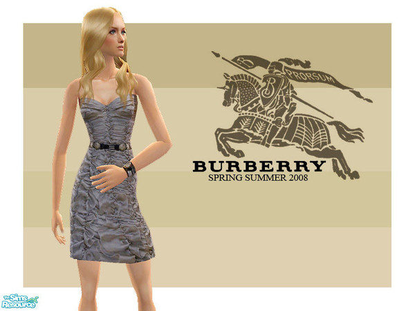 Sims 2 — Burberry Spring Summer 2008 by lemonloveshane — A set consisting of 3 outfits designed for Burberrry fashion