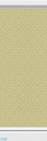 Sims 2 — Barley Wallpaper - Yellow by sailfindragon — Yellow Barley Wallpaper with White Wood Kick and Crown.