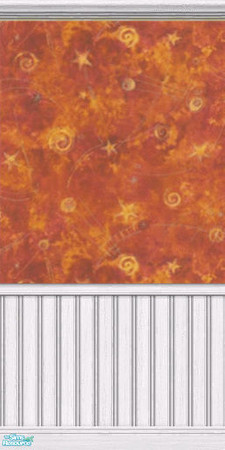 Sims 2 — Celestial Wallpaper Set - Orange by TrailRunner782 — Bold and beautiful, this orange wallpaper is very new-age