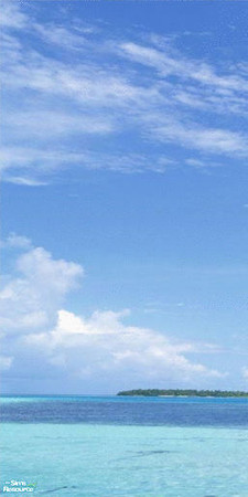 Sims 2 — Beachfront Wall Mural - Panel 1 by TrailRunner782 — A beautiful beachfront scene with crystal clear blue water.