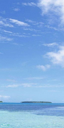 Sims 2 — Beachfront Wall Mural - Panel 2 by TrailRunner782 — A beautiful beachfront scene with crystal clear blue water.