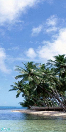 Sims 2 — Beachfront Wall Mural - Panel 3 by TrailRunner782 — A beautiful beachfront scene with crystal clear blue water.