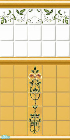 Sims 2 — Rose Tile Set - Yellow by Halfcreek — created by Halfcreek