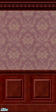 Sims 2 — Satin Floral Wallpaper Set - Purple by TrailRunner782 — Elegance comes to mind when a sim has walls like these.