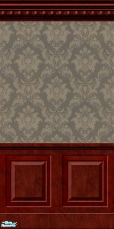 Sims 2 — Satin Floral Wallpaper Set - Stone by TrailRunner782 — Elegance comes to mind when a sim has walls like these.