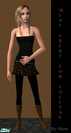 Sims 2 — Set Mini Skirt For Lolitas - Chocolate by Bury me deep inside your heart — 