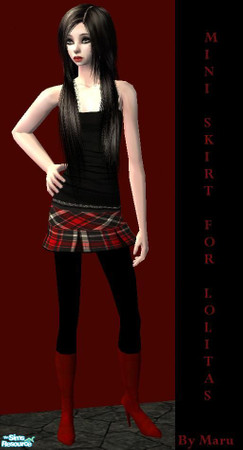 Sims 2 — Set Mini Skirt For Lolitas - Red by Bury me deep inside your heart — 