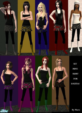 Sims 2 — Set Mini Skirt For Lolitas by Bury me deep inside your heart — Set Mini Skirt For Lolitas: 9 Recolors by Maru.