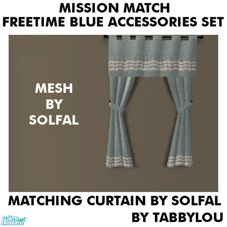 Sims 2 — TL - MM FTBlue Accessories CurtainBySolfal by TabbyLou — Recolor of Solfal\'s Xmas Curtain to match the FT