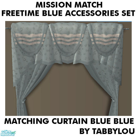 Sims 2 — TL - MM FTBlue Accessories CurtainBlueBlue by TabbyLou — Recolor of Colonial Style Curtain to match the FT