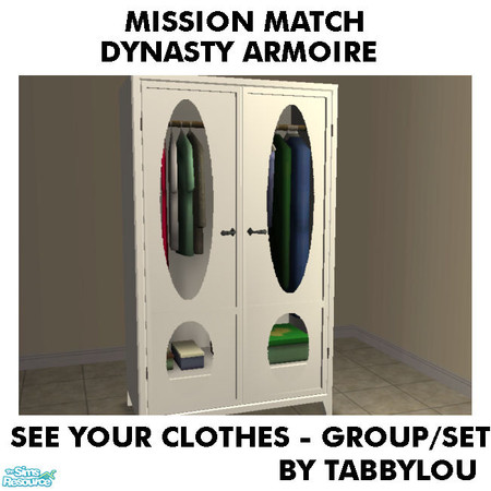 Sims 2 — TL - MM Dynasty Armoire Windowed Set by TabbyLou — Recolor of the Dynasty Armoire in Mission OFB woods and my