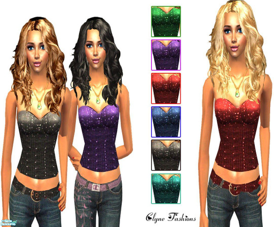 Sims 2 — Clyne - Set 9 - Sparkle Boobtube\'s by Clyne_Fashions — A set of six sexy boobtube tops in Diamond Sparkle