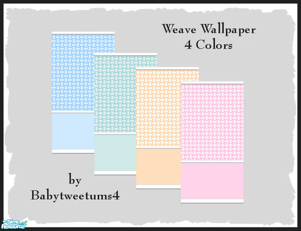 Sims 2 — Weave Wallpaper by babytweetums4 — This wallpaper has a weave pattern in four colors blue, green, peach and