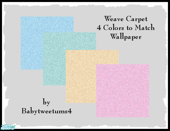 Sims 2 — Weave Carpet by babytweetums4 — This carpet was created to march my Weave Wallpaper. Same colors blue, green,