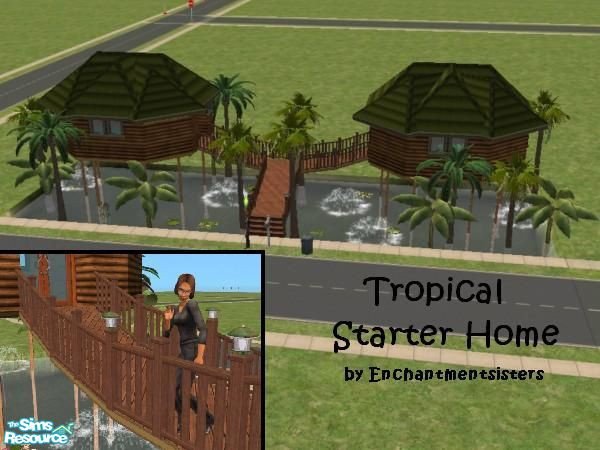 Sims 2 — Tropical Starter Home by enchantmentsisters — If your sim is looking for a place to start out, then look no