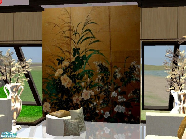 Sims 2 — ARMANI LIVINGROOM - 3-tiles painting by kibanahnah — A full modern living room inspired by the Armani Casa