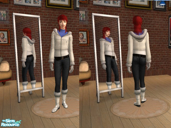 Sims 2 — Winterclothes by Elisa_G — A warm nice jacket for the winter with black pants. Also notice the belt. Enjoy!