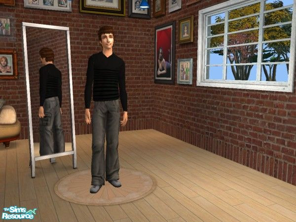 Sims 2 — Longsleeves for men - Black Stripes by Elisa_G — A black longsleeve for your male sims with black stripes!