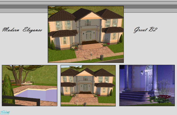 Sims 2 — Modern Elegance (European) by great  b2 — This a large home with a large yard space. A back deck with amazing