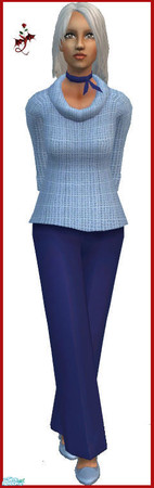 Sims 2 — ComfyTunic - Blue Check by cariadbach — A comfy yet smart tunic for your elder Sim. Three colours to choose