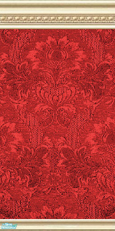 Sims 2 — jsf2CashcraftVanityFairFull by jsf — Cashcraft\'s beautiful and vibrant, red damask texture in my ParkLane