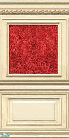 Sims 2 — jsf2CashcraftVanityFair by jsf — Cashcraft\'s beautiful and vibrant red damask texture in my ParkLane bookcase