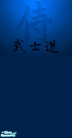 Sims 2 — Asian Feelings - Asian Feelings Blue by Elisa_G — A nice asian wallpaper with a japanese or chinese sign (don\'t