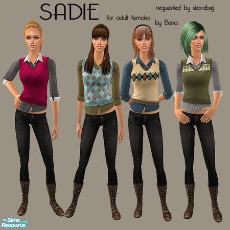 Sims 2 — Sadie - for AF by Elena. — My \"Sadie\" teen set converted for adult females.
