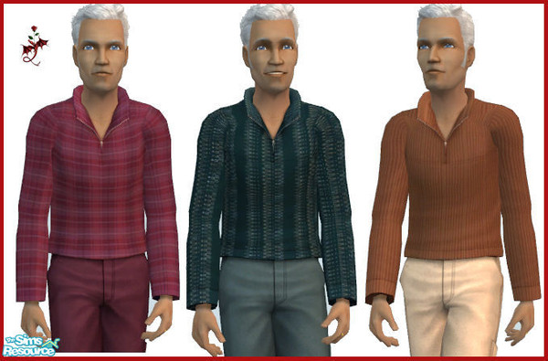 Sims 2 — Patterned Sweatshirt by cariadbach — A patterned sweatshirt for your male elder sim. Can also be worn as outdoor