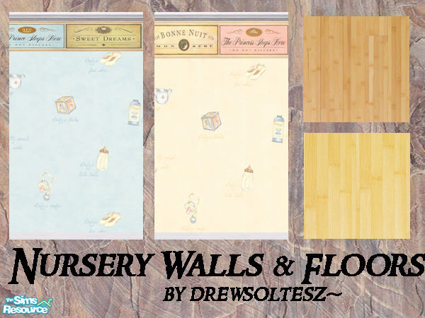 Sims 2 — Nursery Walls and Floors by drewsoltesz — A set of two walls and two wood floors to decorate your newborn\'s
