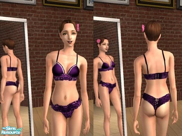 Sims 2 — Sexy Lingerie Superset Collection - Sexy Purple by Elisa_G — A sexy lace lingerie for your female sims.