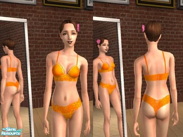 Sims 2 — Sexy Lingerie Superset Collection - Sexy Orange by Elisa_G — A sexy lace lingerie for your female sims.