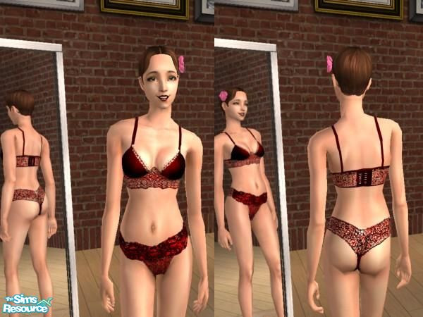 Sims 2 — Sexy Lingerie Superset Collection - Sexy Red Laces by Elisa_G — A sexy lace lingerie for your female sims.