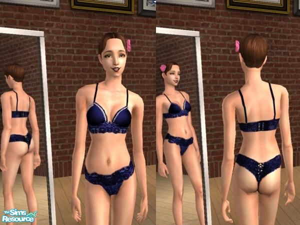 Sims 2 — Sexy Lingerie Superset Collection - Sexy Blue 2 by Elisa_G — Sexy lace underwear for your female sims!