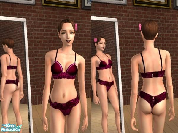Sims 2 — Sexy Lingerie Superset Collection - Sexy Magenta by Elisa_G — Sexy lace underwear for your female sims!