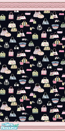 Sims 2 — Purses by Lorah — Purses make an adorable teen room. Nice woodwork painted soft pink .