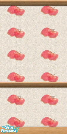 Sims 2 — Red Delicious Apples with chair rail by TSR Archive — Giant red Delicious apples decorate this wallpaper. A